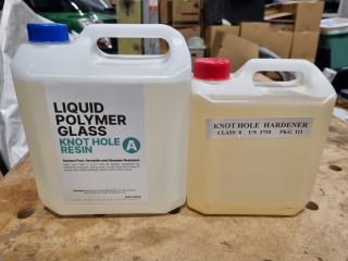 Liquid Polymer Glass Knot Hole Resin & Hardener Set