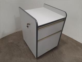 White 2 Drawer Mobile Filing Cabinet