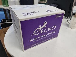 Blue Nitrile Gloves, Size Small, 10x 100-glove packs