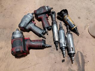 Air Tools Lot Impact Wrenches Ratchet Grinders Cutoff Tool