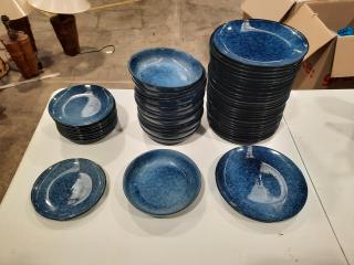 Anko Stoneware Blue Dinerware Plate Set