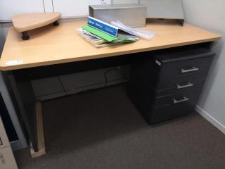 Office Desk w/ Mobile Drawer Unit