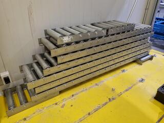 10x Stainless Floor Pallet Roller Conveyors