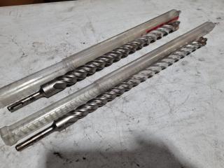 2x SDS Plus Drill Bits, 28mm & 22mm Dia, 450mm Lengths