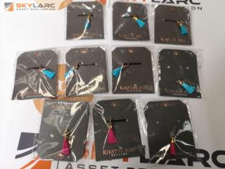 10x Kirsten Ash Gold Vermel w/ Blue & Pink Tassel Charms