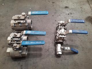 6 Assorted Stainless Steel Ball Valves