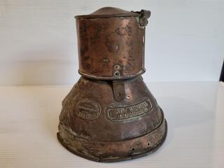 Antique Steanship Oil Lamp Housing Component